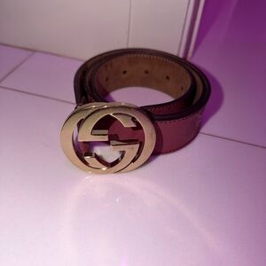 Pink Gucci GG Belt